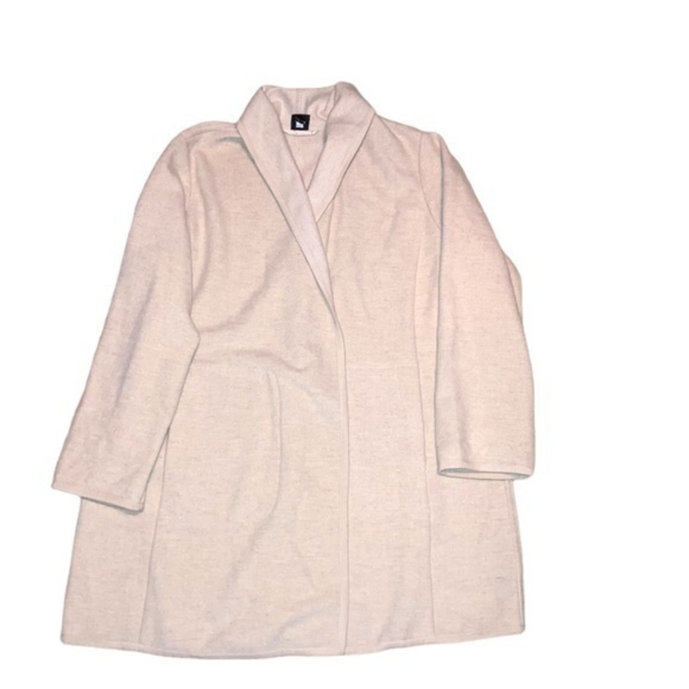 Eileen fisher wool blend open coat jacket cream color